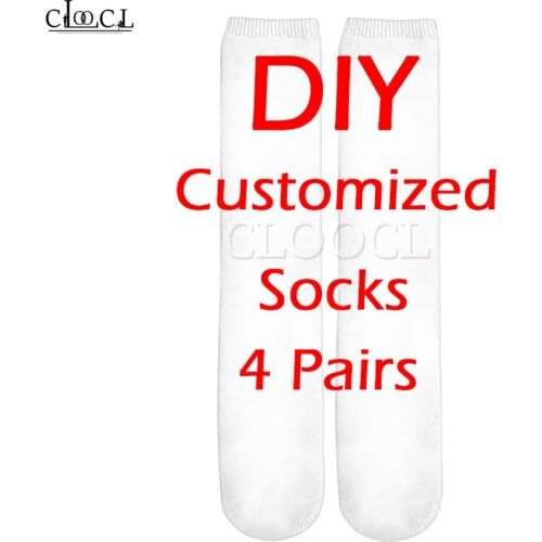 CLOOCL Custom DIY Socks 3D Digital Printing DIY Design Men/Women Socks Drop Shipping