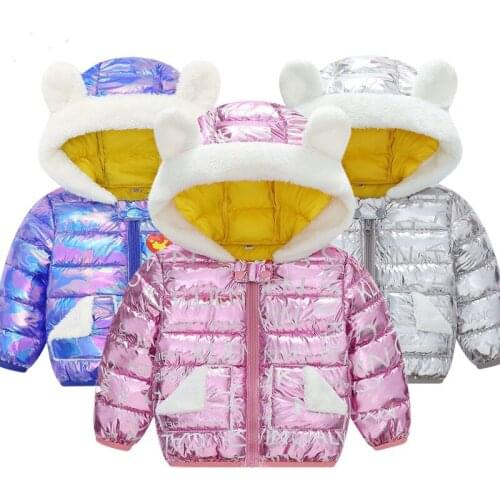 New 2020 childrens girls winter clothing space jacket girls gold and silver waterproof boy casual hooded coat baby clothing jac