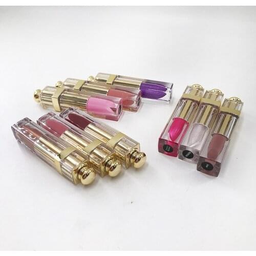 Wholesale 1/10Pcs Lip Gloss Long Lasting Waterproof Liquid Lip Stick Custom Private Label Gold Bottle 10 Colors Cosmetic Tools