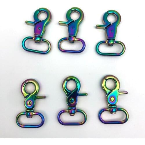 High Polished Zinc Alloy 1 Inches Oval Shape Rainbow Metal Swivel Trigger Snap Hooks For Handbag