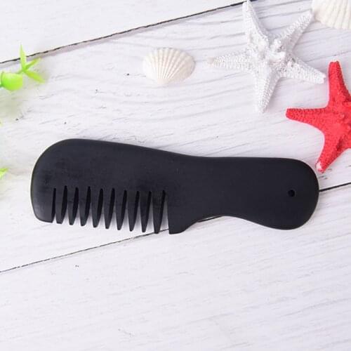 Relaxation Black Bian Stone Guasha Comb Energy Gua Sha Board Acupuncture Massage No Static Health Care Hair Brush Relax Tool