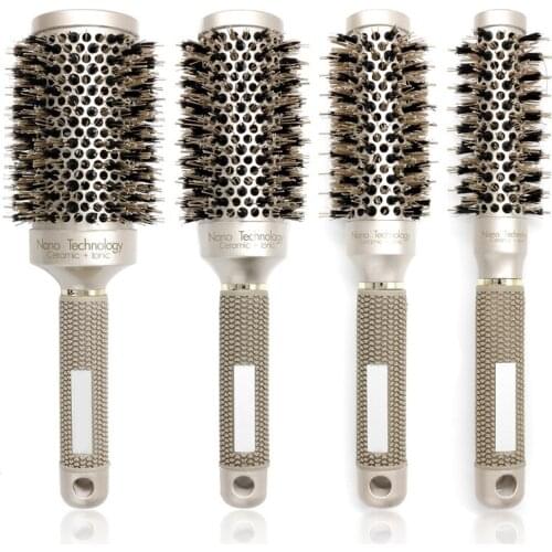 1PCS Salon Hairdresser Barber Accessories Hair Brush Rubber Handle Anti-slip Negative Ion Fluffy Shaping Hair Assistant Tools