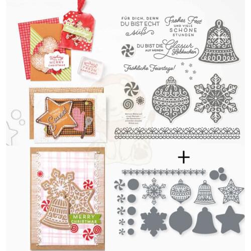 Christmas Bell Ball Snowflake Metal Cutting Die Stamps Scrapbooking Embossed Card Album Craft Stencils New for 2021 Arrival