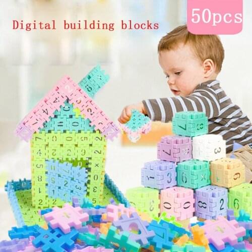 Warm Color Digital Building Blocks Assembly Constructor DIY Creative Bricks Sets Educational Development Toys For Children Kids