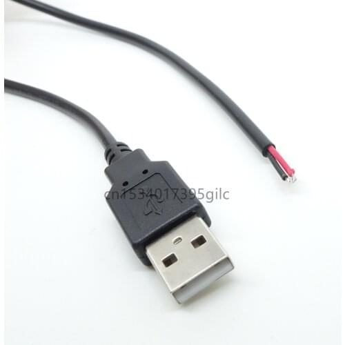 USB 2-core charging cable USB single-ended upper tin wire USB power supply cable power cord male single-ended two-core cable