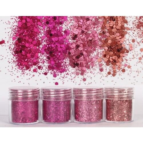 Hot Pink Color Shinning Glitter 1mm Sequin Mixed Set UV Epoxy Resin Mold Filler Material For Diy Making Resin Art Craft Pigment