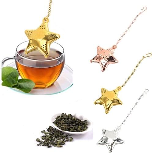 Star Shape Practical Snap Stainless Steel Mesh Tea Ball Infuser Tea Strainer For Home Kitchen Tea Accessories Fathers day Gift