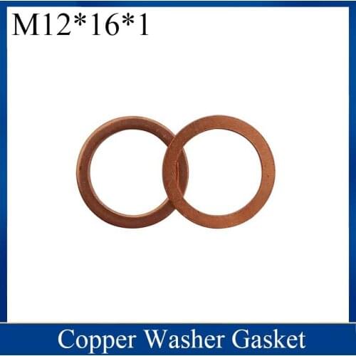 1pcs Solid Copper Washer Flat Ring Gasket Sump Plug Oil Seal Fittings Fastener Hardware Accessories 12x16x1MM