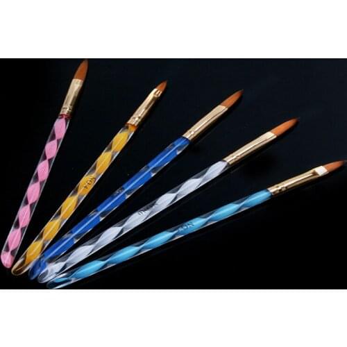 100sets/lot 5Pcs/set Nail Art Brush Acrylic UV Gel Builder Painting Drawing Brushes Pen False Nail Tips Nail Gel Polish