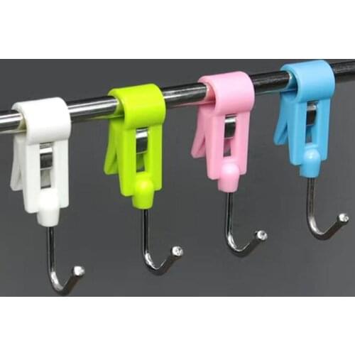 12pcs/lot Avoid holing hook clip bathroom towel multi-function non-trace stainless steel clamp rod steel pipe clamp tube S hook