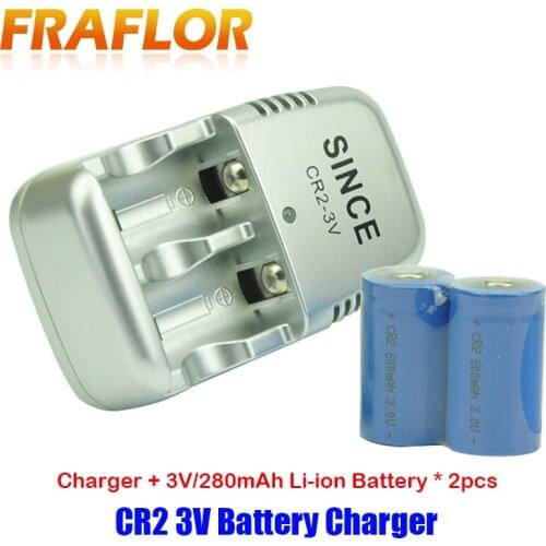 2 Pieces 3.0V CR2 Battery 3V Li-ion Rechargeable Battery Camera batteries + 1 Piece CR2 Battery Charger For Telescope Camera