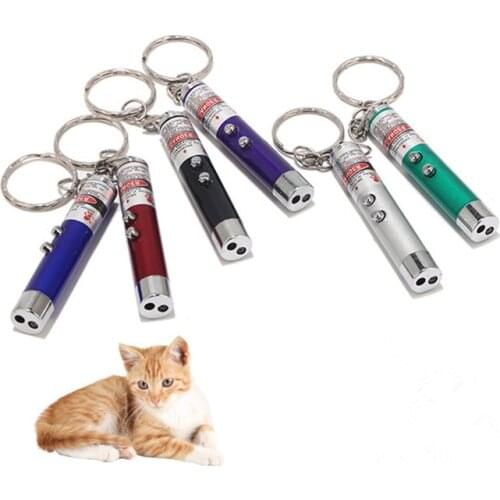 2 in1 Red Laser Pointer Pen 5MW Mini Keychain Laser Pointer Pen Teaching Interactive With White LED Light for Childrens Play