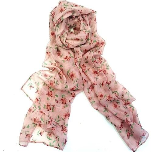 2021 Fashion Newest Flower Pattern Printed Cotton Voile Scarf 10pcs/lot