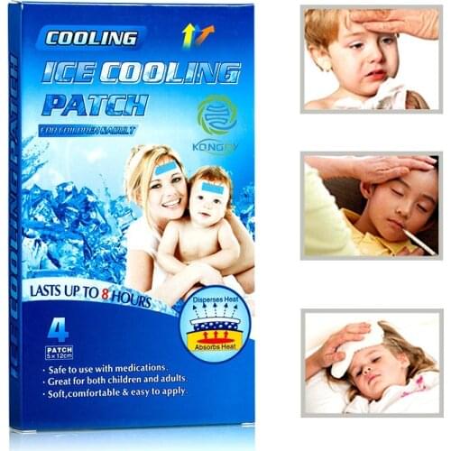 KONGDY 24 Pieces=6 Blue Boxes Cooling Gel Patch to Lower Fever Headache Stress Relief Pads for Baby Fever Adult Hot Flashes