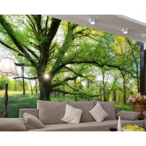 Beibehang papel de parede 3D Trees Landscape Wallpaper Decorative mural 3d Living Room Bedroom Background 3D Wallpaper Murals