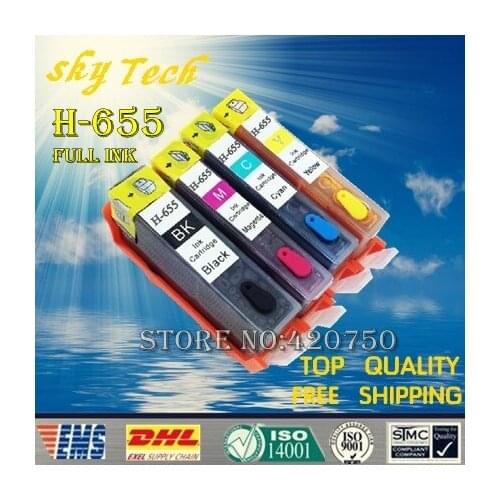 4PK Full Ink Refillable Cartridge suit for HP655XL , H-655 XL suit for HP 3525 4615 4625 5525 6520 6525 etc , With ARC Chips