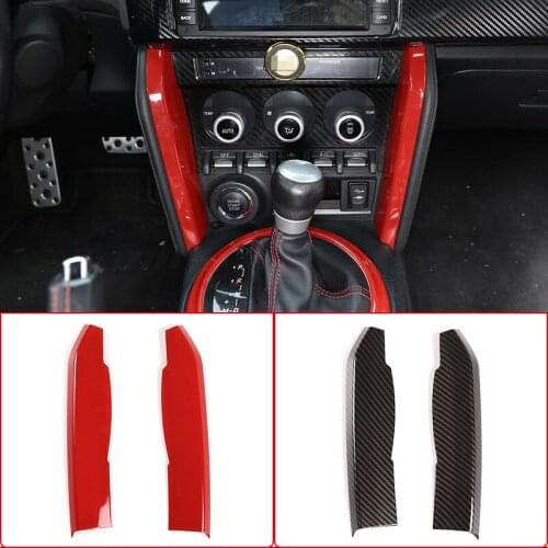 2pcs ABS Carbon Fiber Car Center Console Side Decoration Strips Trim For Toyota 86 For Subaru BRZ 2012-2020 Interior Accessories