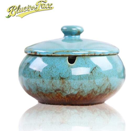 Blue in the Face Ceramic Ashtrays