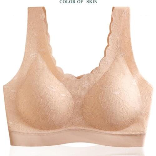 Womens bra Padded Wireless Lace Bra Seamless Breathable Soft Brassiere Underwear for women