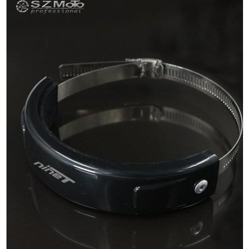 For BMW NINET Silencer Round Oval Exhaust Protector Can Cover Aluminum Motorcycle Accessories 100MM-140MM Protect LOGO Black