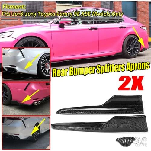 For Toyota Camry SE XSE 18-19 GT Style Carbon Look Rear Side Corner Spats Apons