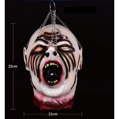 Halloween Hanging Decoration Horror Fake Human Zombie Head Haunted House Halloween Party Decoration Props