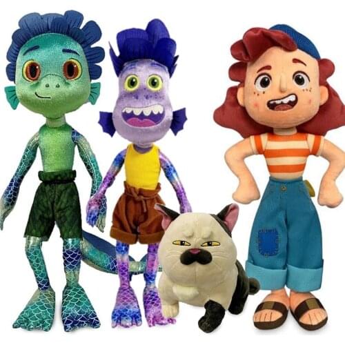 17 Inch Luca Alberto Sea Monster Plush Toy Cartoon Purple Girl Stuffed Toy Soft Plush Figure Doll Birthday Gift for Children