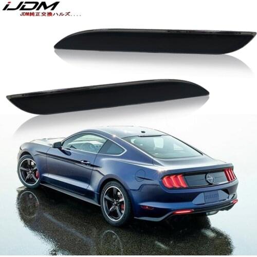 IJDM Smoked Lens LED Bumper Reflector Lights For 2015-17 Ford Mustang Function as Tail/Brake or Rear Fog Lamps Turn Signal Light