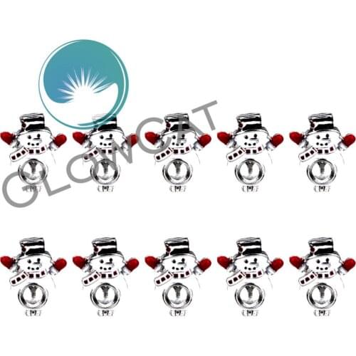 K461 Winter Snowman Enamel Beads Cage Essential Oil Diffuser Pearl Cage Trendy Aromatherapy Locket Pendant Jewelry Making