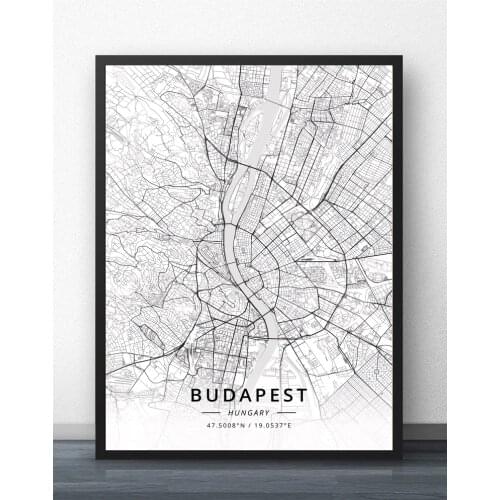 Budapest Hungary Map Poster