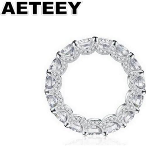 Classic Real 925 Sterling Silver Oval Cut Created Moissanite Diamonds Gemstone Engagement Couple Rings Fine Jewelry JA-11