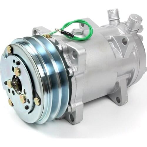 5H16 Sanden 510 Compressor 12V 24V 2 Groove V Belt Pulley Tractor Excavator Heavy Duty Truck Muscle Car A/C System Universal