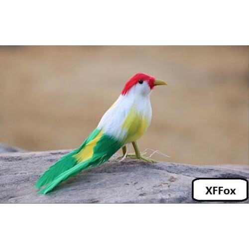 Small cute simulation bird model foam&furs real life white&green bird doll gift about 13cm xf2514