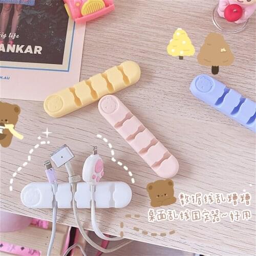 Multipurpose cute Wire Tidy Holder Desktop Clip Wire Tidy Holder Line Fixer Winder Wire Cable Clips Cable Protector Storage Rack