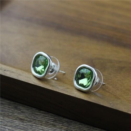 Anslow Fashion Jewelry Brand Square Sunshine Crystal Women Stud Earring Trendy Unusual Wedding Birthday Party Gift LOW0077E
