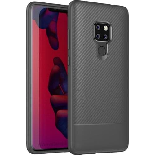 Carbon Fiber Phone Cover Soft TPU Phone Case for Huawei Mate 20 Silicone Dustproof Anti-Scratch Flexible Protective Cover