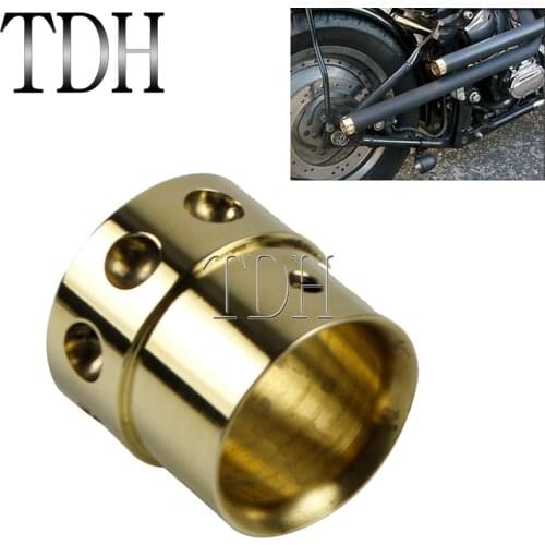 Old School Drilled 1-3/4" Exhaust Pipe Tip Slip On Muffler End Cap Plug Chopper Bobber Brass Flange Slide Pipe for Harley Dyna