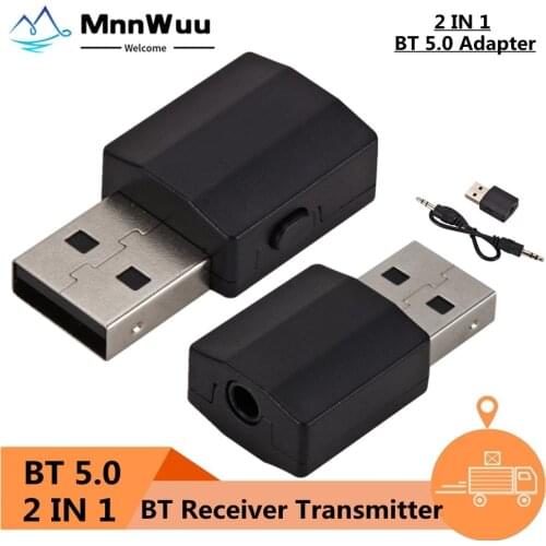 New 5.0 Bluetooth Transmitter Receiver Mini 3.5mm AUX Stereo Wireless Music Adapter For Car Radio TV Bluetooth Earphone