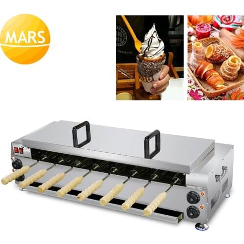 Hot Snack Equipment Electric Hungarian Chimney Cake Kurtos Kalacs Machine Doughnut Cone Ice Cream Maker 8 Roller Trdelnik Grill
