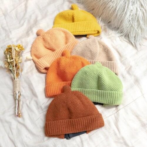 Autumn and winter hats men and women fashion melon knit hat warm woolen cap pacifier cap adjustable A41