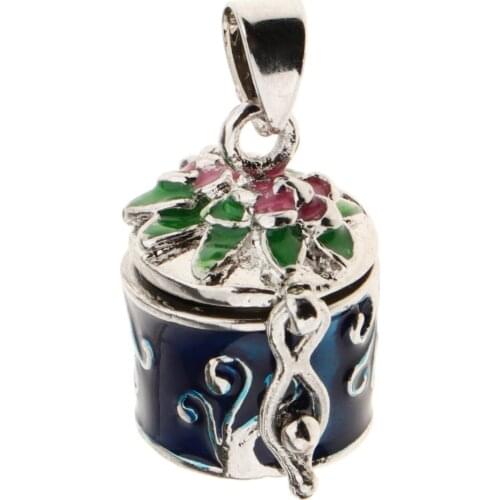 2 Pieces Enamel Flower Cremation Keepsake Ash Urn Pendant Loving Letter Memorial Pendant