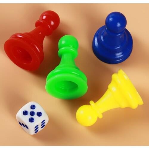 5Pcs Plastic Chessmen Chess Pieces Game Dice For Children Kids Playing Games Toys Gifts