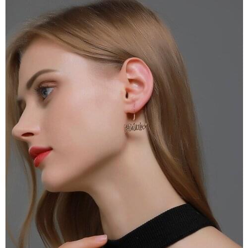 Simple Boujee Letters Drop Earrings for Women Female Minimalist Gold Silver Color English Alphabet Dangle Earings Jewelry Bijoux