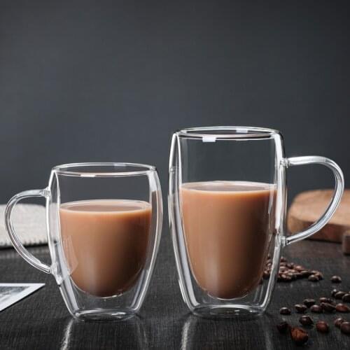 Hot Handmade double glass transparent heat-insulating cup tea beverage coffee cup high temperature resistance health and safety