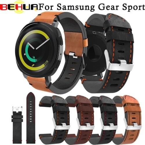 Watch band Leather Replacement Accessories Wristband Straps For Samsung Gear Sport Fashion Luxury 20MM Wristband Straps bracelet