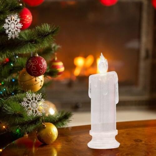 LED Transparent Luminous Simulation Electronic Candle Creative Decoration Holiday Gift Scene Layout Restaurant Decoration Candle