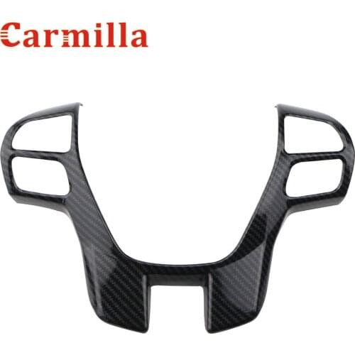 Carbon Fiber Car Steering Wheel Cover Trim Frame Decorator Sticker Car Accessories for Ford Ranger Everest Endeavour 2015-2021