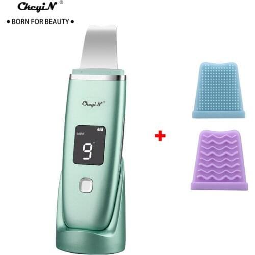 Ultrasonic Skin Scrubber Vibration EMS Ion Face Cleanser Blackhead Remover Peeling Pore Cleaner Facial Lifting Shovel Machine 50