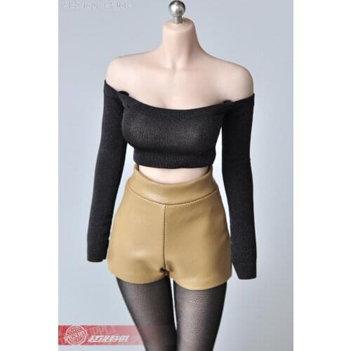 In Stock 1/6 T-shirt Vest Strapless Shoulder TBL PH Clothes Top Tight Leotard Model For 12" Figure Body