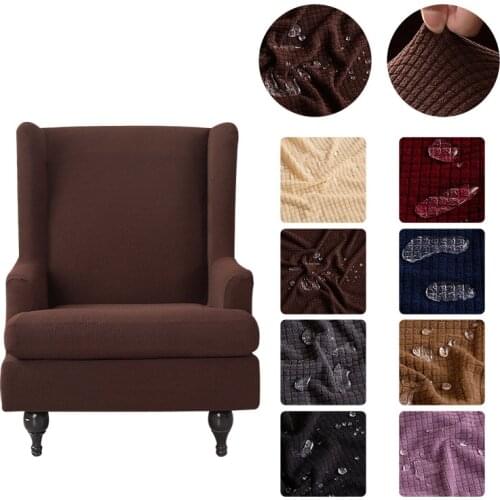 Waterproof Sloping Arm King Back Chair Cover Elastic Armchair for Home Wingback Wing Sofa Back Chair Covers Stretch Protector